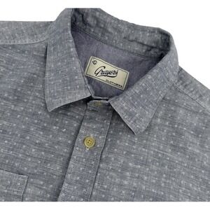 Grayers Clothiers Button Down Shirt Men L Blue/Gray Dobby Cotton Long Sleeve